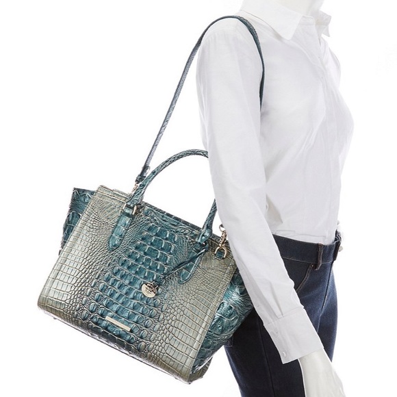 NWT Brahmin Aubree Satchel in Petrol Melbourne - Picture 4 of 4